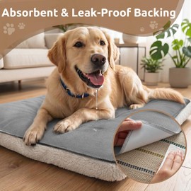 MontVoo Washable Dog Bed Cover, Absorbent Quick Dry Pet Bed Sheet, Easy Hair Removal Couch Covers for Dogs/Cats, 24x35 Inches, Waterproof PU Backing Dog Bed Mat for Car Seat, Crate, Cover Only, Grey