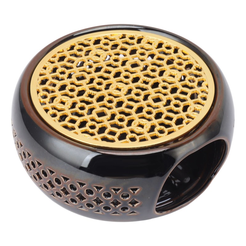 Bronze Brown Tea Light Teapot Warmer Hollow Concave Looking Ceramic