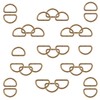 Trimming Shop 20mm Antique Brass D Rings For Fastening Webbing,