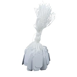 100 Pcs of Paper String Tags, Price Tags, Elegant Jewelry String Tags Perfect for Gifts or Business (7/8" x 3/8" - 100 Pack, White)