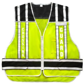 UNINOVA Police Vest Reflective Class 2 Heavy Duty Safety Vest 4 Point Breakaway High Visibility Vest, Yellow Crossing Guard Vest, Medium-Large