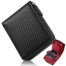 GSG Men's Wallet, 2-Fold, Compact Mini Wallet, Brand, Folding, Popular Ranking, Small Wallet, Many Cards, Round Zipper, Easy to Use, Box-Type Coin Purse, Gift Boxed, Foldable, For Men, 24022, Medium