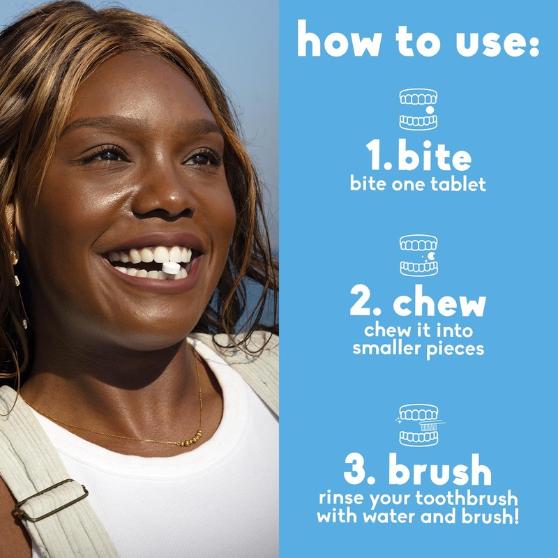 The Humble Co Fluoride-Free Chewable Toothpaste Tablets, Mint - Bite,