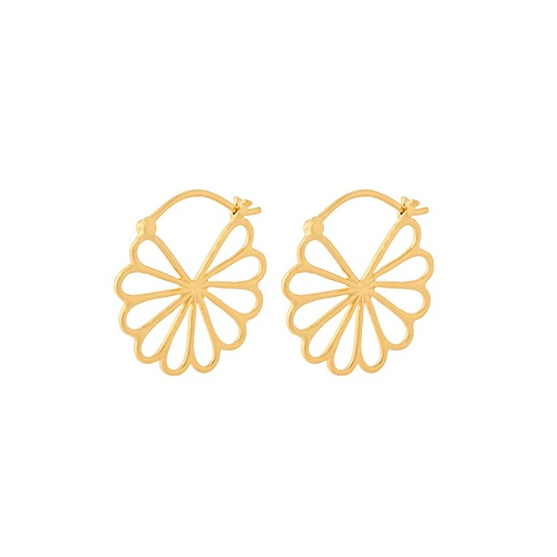 Pernille Corydon E327g Women's Gold Bellis Earrings/Creole Earrings Gold Flower
