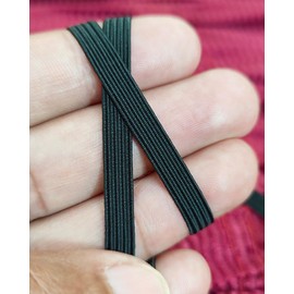 SewFlex® Flat Elastic 10m Band Cord for Sewing DIY Projects, Arts and Crafts, Dressmaking, Haberdashery and Clothing Accessory, Material, Supplies Strip of Garter (Black, 6mm, 1/4inch)