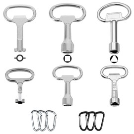 FORMVERSITY 12-Piece Metal Cabinet Key Set, 4-Point Key, Double Bit Key, 3-Point Key, Switch Cabinet Key, Square Key Tap, Square Key 8 mm