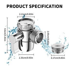 Wjelet 1Pcs 3 Way Shower Diverter Valve, M22 X M24 Tap Diverter for Dishwashers, Washing Machines, and Shower Nozzles, Faucet Adapter for Kitchen Sink and Bathroom Hoses