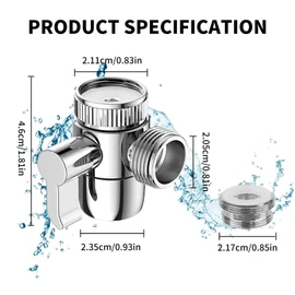 Wjelet 1Pcs 3 Way Shower Diverter Valve, M22 X M24 Tap Diverter for Dishwashers, Washing Machines, and Shower Nozzles, Faucet Adapter for Kitchen Sink and Bathroom Hoses
