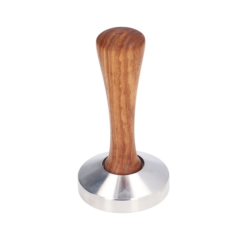 Coffee Tamper Stainless Steel Base Wooden Handle Heavy Duty Coffee