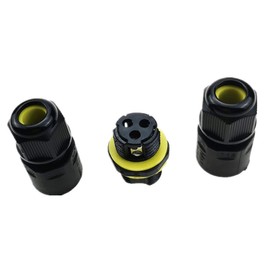 CENPEK 2Pcs Junction Box Outdoor Waterproof IP68 Electrical Cable Connector 2 Way M16 Plug Wire Range 3.5 to 7mm External Cord Boxes