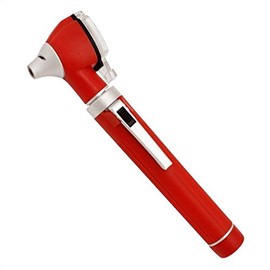 ADS Medi Care ADS Medicare Mini Otoscope ENT Optical Fibre LED Illumination Medical Diagnostic Examination CE Approved with Complimentary Ear Cleaner & Spare Bulb (Red)
