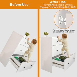 Furniture Anchors (6 Pack) for Baby Proofing, Anti Tip Furniture Anchor Securing 420lbs Tension Earthquake Resistant Metal Furniture Wall Anchor Prevent Baby Pet from Falling Furniture