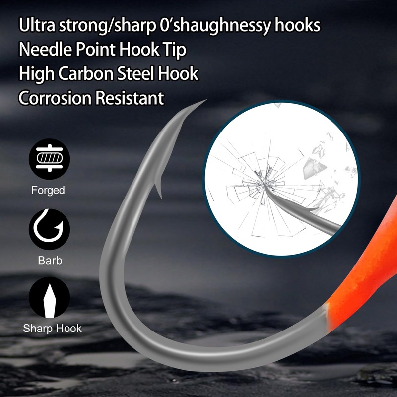 Eupheng 5PCS Pompano Jigs with Teaser Hooks, Surf Fishing Jig