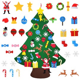shallyong Felt Christmas Tree Children, Christmas Tree Felt Children with 38 Christmas Decorations for Children (Christmas Tree)