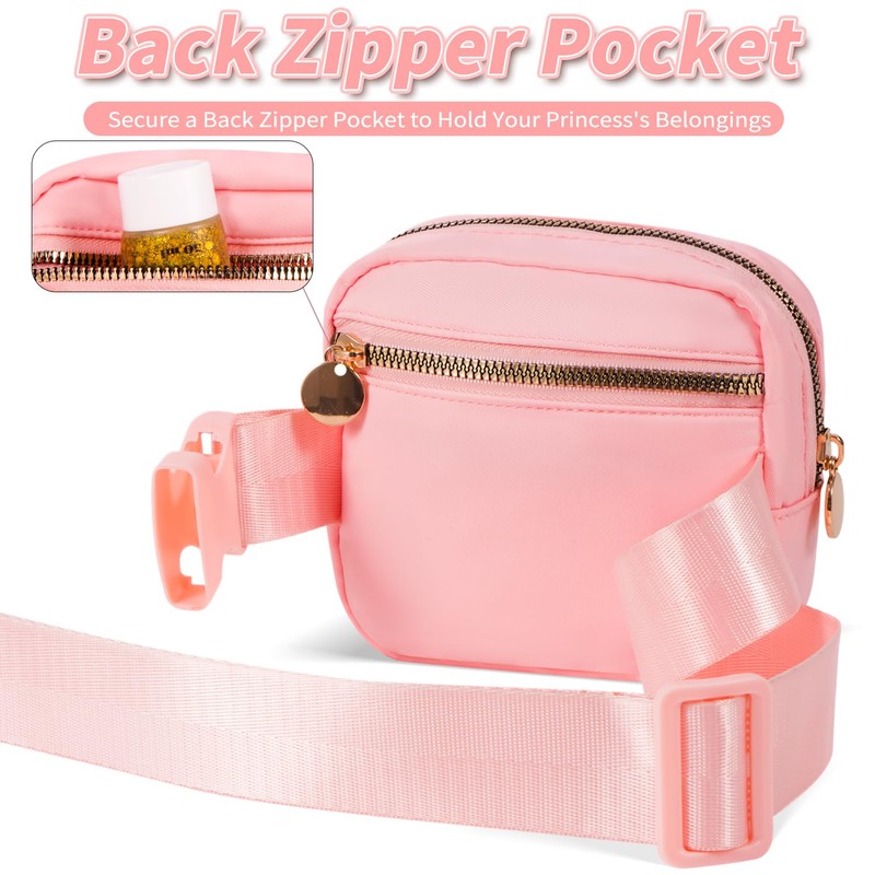 Uygafly Mini Fanny Pack for Little Girls,Gifts for Girl, Peach,
