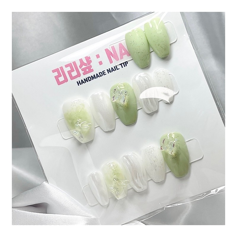 Simkung Condew Handmade Nail Tips - Green / 심쿵꼰듀 수제네일팁