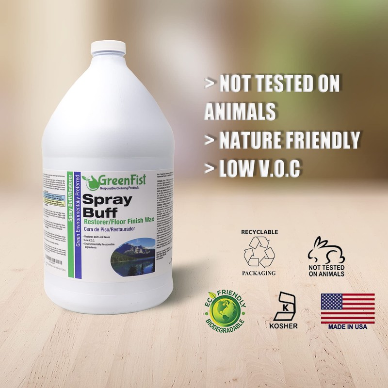 GreenFist Spray Buff Restorer Renewing Floor Finish Wax Polisher Buffer[