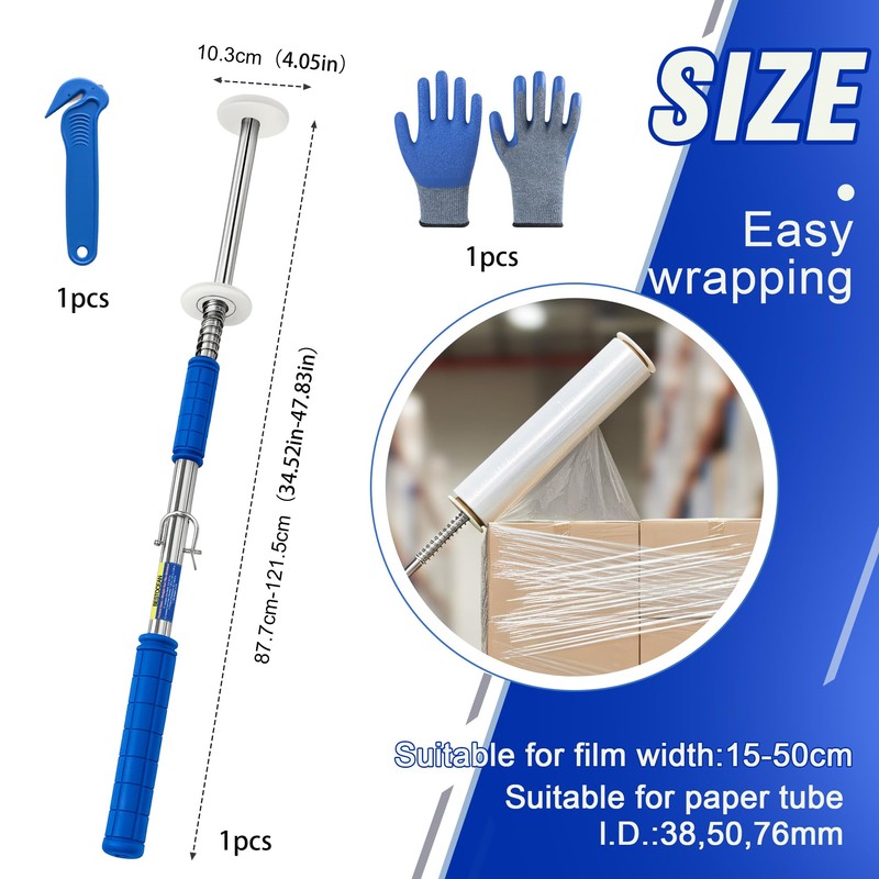 Long Handle Pallet Stretch Wrap Dispenser, Stretch Wrap Dispenser for
