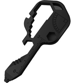 NINOMO 24 en 1 Llavero Multiherramienta, Herramienta de Bolsillo con Taladro, Destornillador, Lima, Abrebotellas, Llave Inglesa, Regla y Función de Llave Inglesa, Buena Elección como Regalo(Negro)