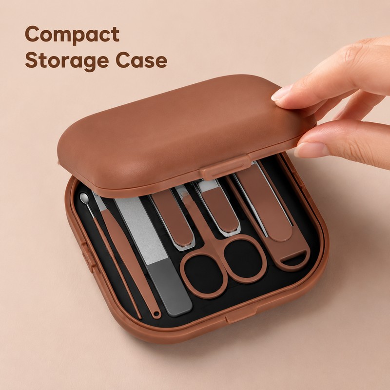7-Piece Manicure Nail Clipper Set with Case – Portable Nail