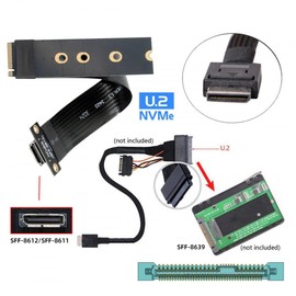 CY 2280 NGFF PCI-E4.0 M.2 M-Key to Oculink SFF-8612 SFF-8611 Host Cable 15cm for NVME U.2 SSD Egpu