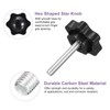 sourcing map 6Pcs M4 x 25mm Star Knobs, Plastic Hex