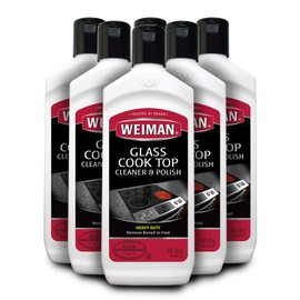 Weiman Glass Cook Top Cleaner and Polish - 10 Ounce [6 Pack] Heavy Duty No Scratch Glass Ceramic Safe Non-Abrasive Stovetop Cooktop Cleaner