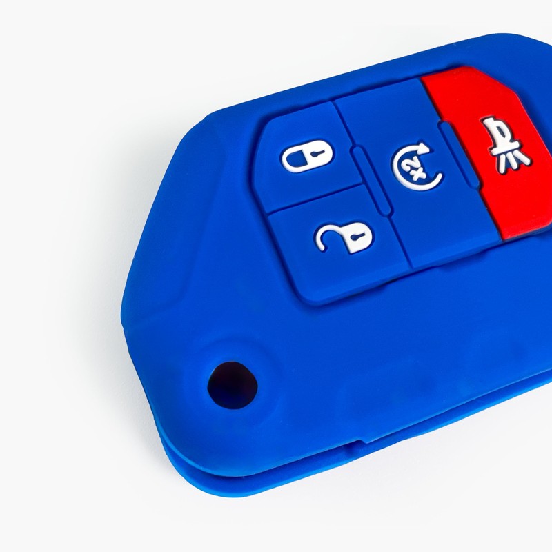 2-Pack Click&Fit Silicone Key Fob Covers Compatible with Jeep Wrangler