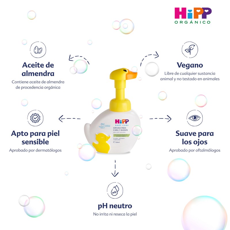 HiPP Baby Care Espuma para Cara y Manos. Para Piel