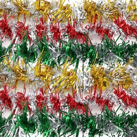 Jc.upin 6 Pcs Christmas Tinsel Garlands - 12m Totally | Glittery Tinsel Garland for Christmas Tree Decorations, Metallic Hanging Garland Streamers for Xmas Home Decor New Year Wedding Party Supplies