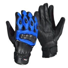 NORMAN Blue Premium Leather Summer Motorcycle Gloves Cowhide 100% Genuine Leather - Medium