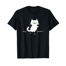 Cute Cat Minimal Pixel Art Nostalgic Retro 8-bit Gamer T-Shirt