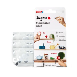 Tesa Sugru Super Glue- Waterproof Wood Glue for Home Improvement & Crafts - Use as a Poster Putty or Silicone Adhesive for Repairing & Bonding - 3 Pack - White (3.5g/ea)