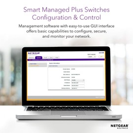 NETGEAR 5-Port Gigabit Ethernet Smart Managed Plus Switch (GS105Ev2) - Desktop, and ProSAFE Lifetime Protection