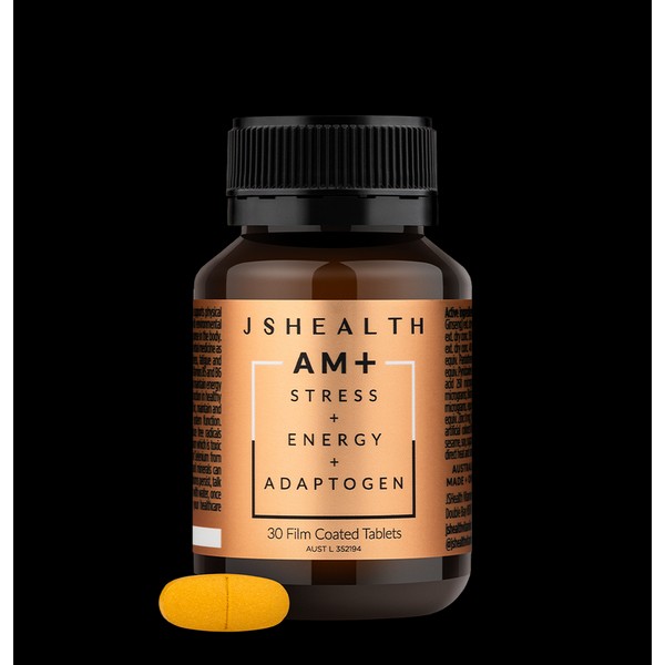 JSHEALTH AM+ Stress + Energy + Adaptogen Formula 30 Tablets