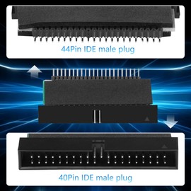 GINTOOYUN 2 PCS 44 Pin IDE to 40 Pin IDE Adapter 2.5" 44 Pin IDE Male to 3.5" 40 Pin IDE Male Hard Disk Adapter Converter for Solid-State Drives,Laptops,Desktops,etc