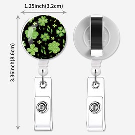 IAMRAVER 2 Pack Retractable Badge Holders Cute Badge Reel Badge Clip ID Card Holders for Student Office Worker Doctor Nurse Teacher(Green Leaves)