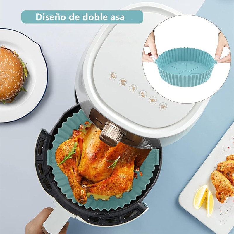 2PCS Silicona para Freidora de Aire,Air Fryer Silicon,Bandeja para Hornear