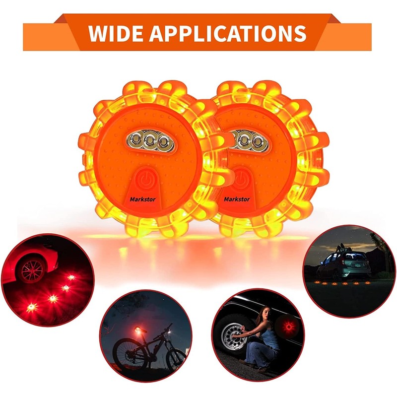 Markstor LED Road Flares 3 Pack Roadside Emergency Car Kit,