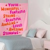 Exqcom Pink Inspirational Tapestry, Positive Affirmations Wall Decor, Trendy Girly