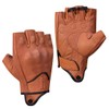 Harssidanzar Mens Motorcycle Gloves Half Finger Goatskin Leather Gloves GM037CA,