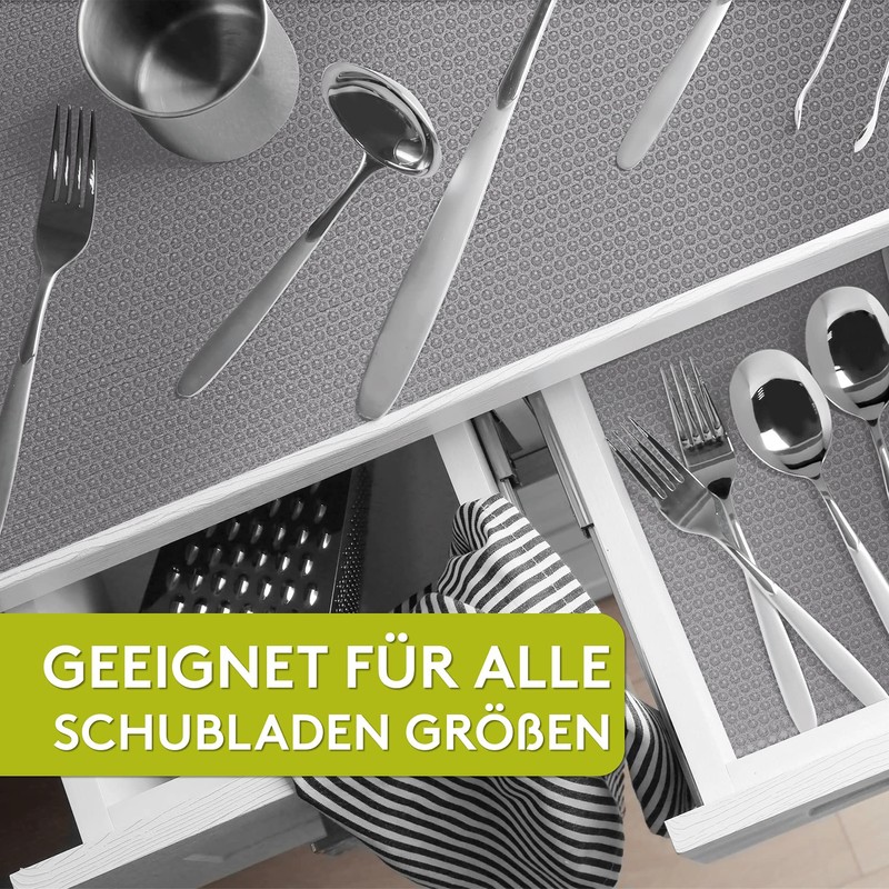LILENO HOME Drawer Mat 30 x 150 cm (Silver) Set