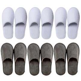 6/10/12 pairs of disposable slippers, hotels, guesthouses, beauty SPA clubs, indoor slippers, bridesmaid sl for weddings, outdoor camping, easy-to-carry slippers for men and women for home guests, washable, reusable, unisex