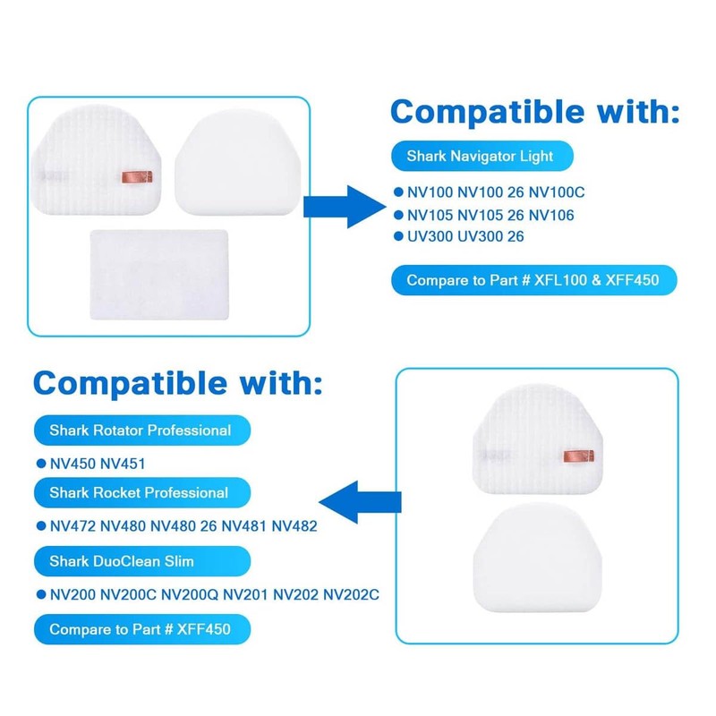 4 Pack Foam & Felt Filters, Compare to Part #
