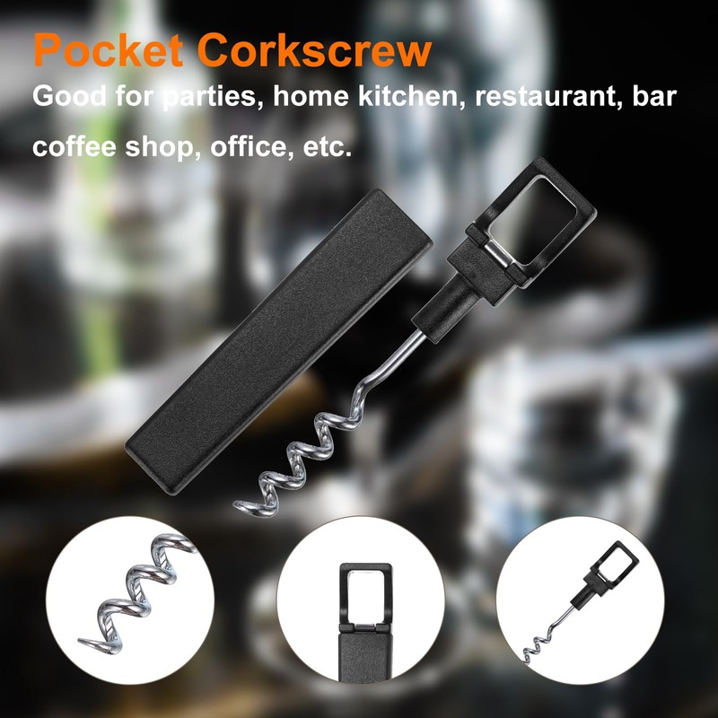 sourcing map 3Pcs 4.2" Travel Corkscrew Pocket Corkscrew Portable Wine