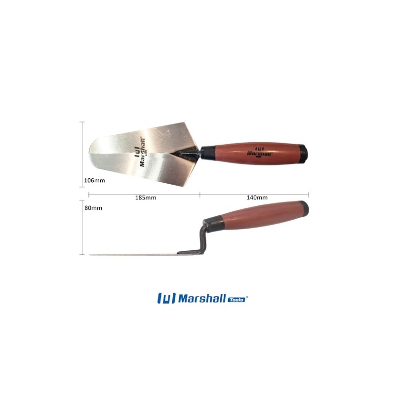 Marshall Tools Brick Trowel with ProGrip Handle for Mixing and