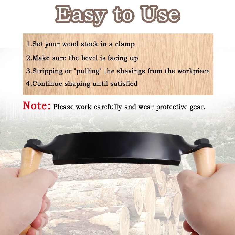 Wadoy Draw Shave Knife - 10 in Curved DrawKnife, Curved