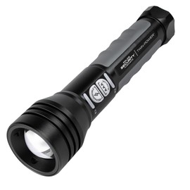 Police Security - Twin Power 600 Lumen LED Flashlight - Choose Your Power - Rechargeable w/Backup Backup, Water-Resistant, USB-C, Twist Focus, Impact Resistant – Camping, Hiking & Emergency Use