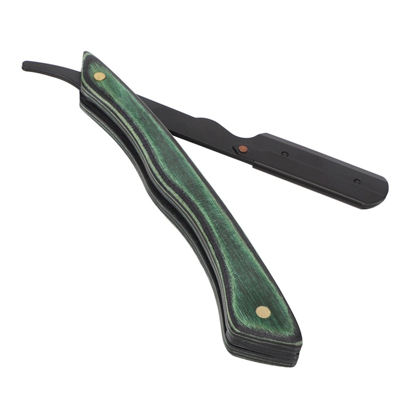 Foldable Beard Blade Holder Stainless Steel Composite Wood Beard Knife