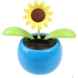 1 Pc Blue Solar Dancing Sun Flower Automotive Ornament Solar Powered Dancing Sun Flower in Colorful Swinging Animated Bobblehead Dancer Window Sun Catcher Car Dashboard Decor Portable Suncatchers